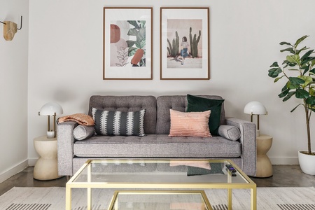 Cozy up in this inviting living space with a smart TV for entertainment.
