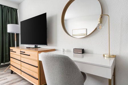 A calm workspace designed for comfort and focus.