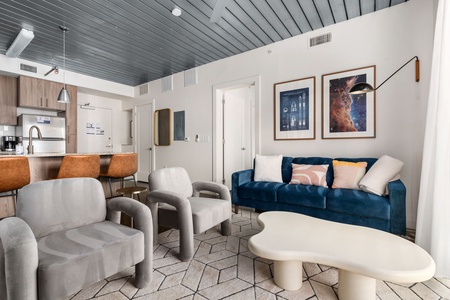 Cozy up in this inviting living space with a smart TV for entertainment.