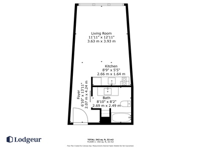 The apartment's floor plan
