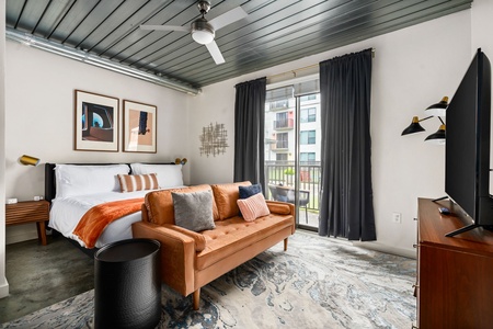 Note: These are photos of another unit with identical styling. This listing does not have a sliding door or patio/balcony.