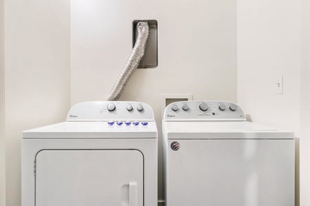 Maintain your wardrobe with the in-unit washer and dryer.