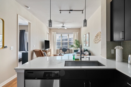 Enjoy cooking in this contemporary kitchen with all the essentials.