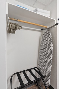 A thoughtfully arranged closet to help you stay organized.