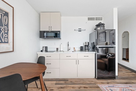 Cook up convenience in our kitchenette, stocked with the essentials.