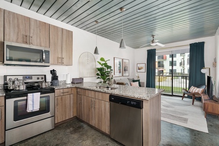 Create delicious meals in this well-equipped kitchen with modern amenities.