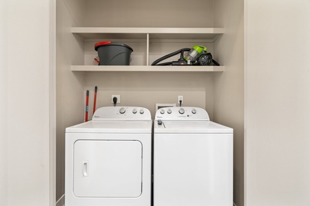 Keep your outfits fresh with the in-unit washer and dryer.
