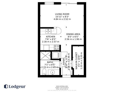 Uncover the potential of this open-concept floor plan for a versatile living space.