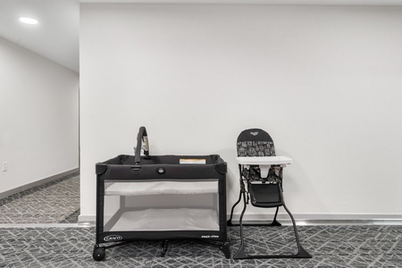 We aim to make your family's stay as comfortable as possible. Pack 'n Plays and high chairs are available upon request (subject to availability).