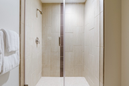 Refresh in the walk-in shower with modern fixtures.