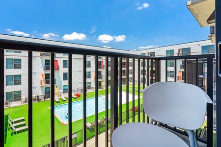 Embrace the courtyard views from your private balcony.
