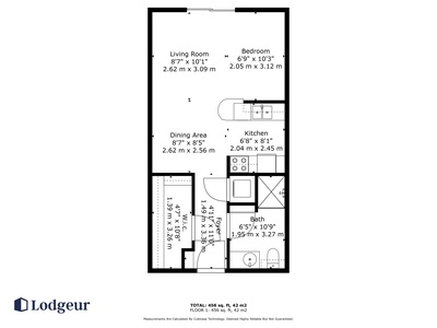 The apartment's floor plan