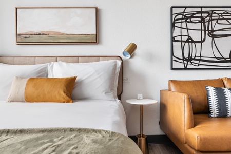 Experience restful nights on a plush memory foam mattress.