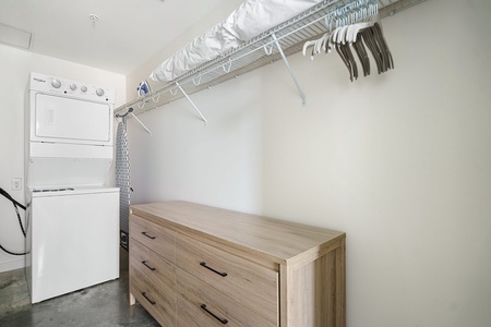 Organize your belongings with ease in the roomy walk-in closet.