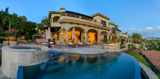 Exterior of this Los Cabos getaway including a pool