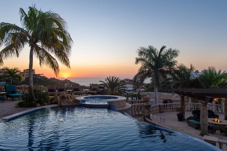 Beautiful view of the sunset over the ocean from Villa Maria.