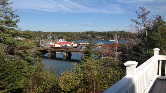 View from deck overlooking Robinson's Wharf and cove