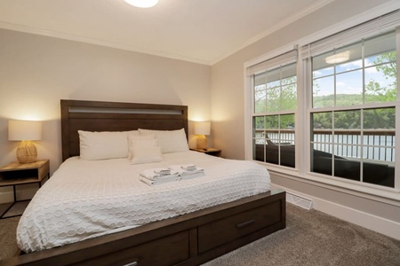 Master Bedroom with view of the lake