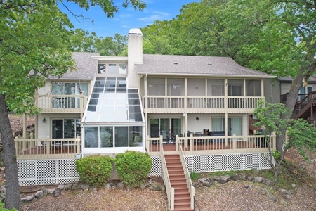 Back of the house. Stairs leading down to the dock!