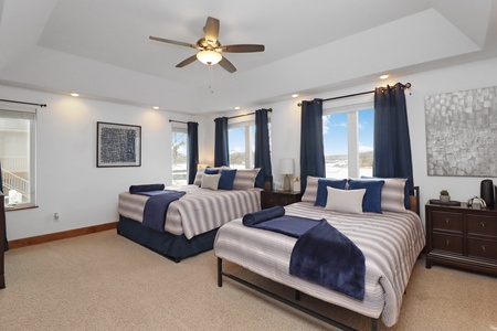 Master Bedroom with King Size Bed and Queen Size
