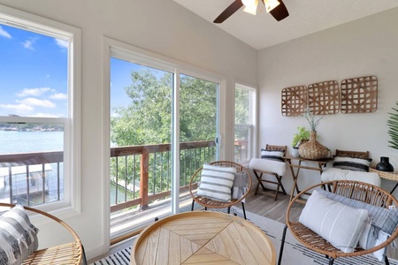 Sun Room with sliders to outside just off the kitchen