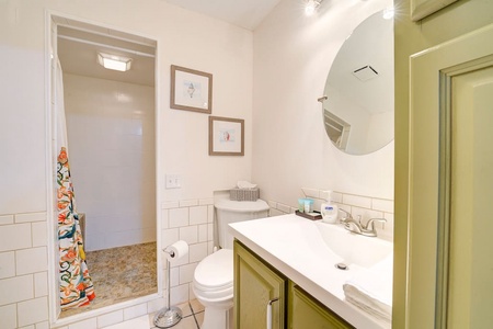 Full Bathroom with Large walk in shower.