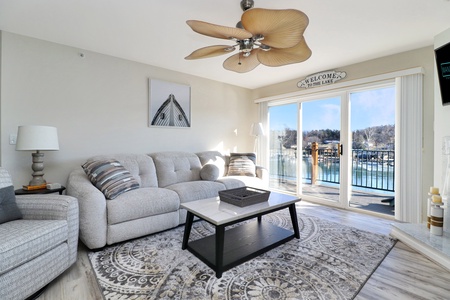 Living room with Lake View