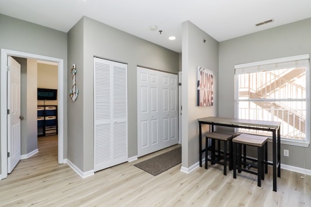 Laundry area and front door