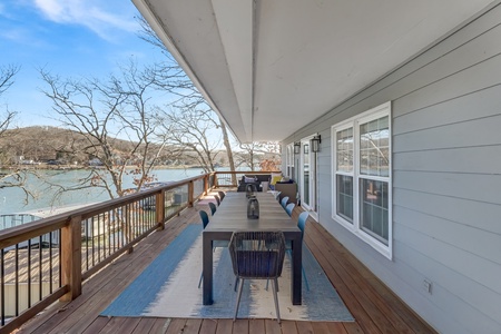 Dine al fresco on your private waterfront deck, where morning coffee and sunset meals come with stunning lake views.