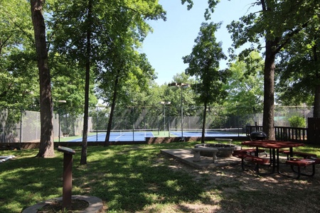 The outdoor tennis courts.