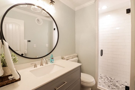 Downstairs Bathroom with walk in shower