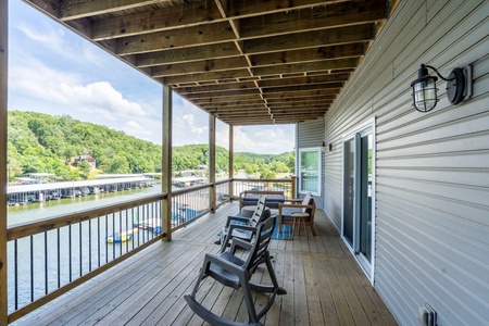 Patio space for a relaxing coffee break from the second floor deck