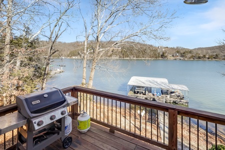 Fire up the grill on your private lakefront deck and savor stunning water views while cooking your favorite meals.