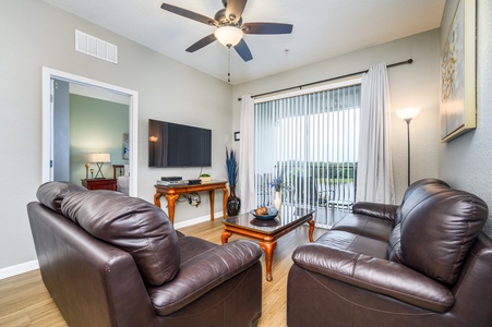 Living Room with Lakeview Balcony