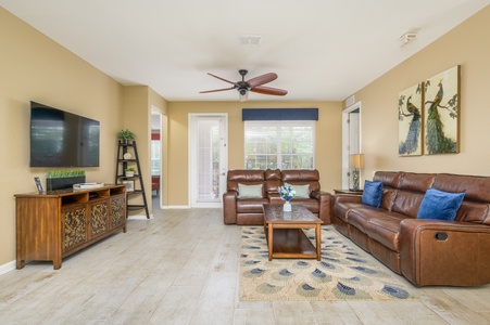 Living room and Entrance to Large Outdoor Patio