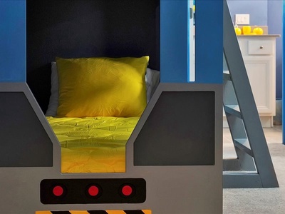 Minions Themed Bedroom with Twin Bunk Beds