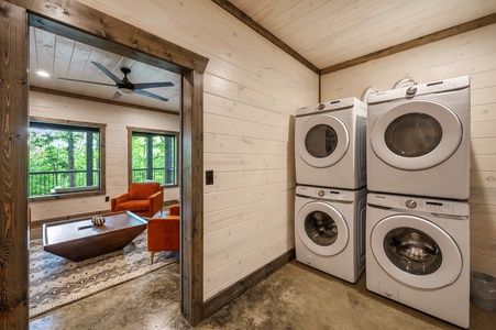 Two full-size washers and dryers available