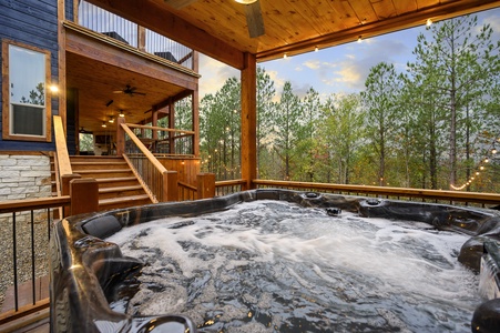 It's hard to beat the relaxing views from the hot tub
