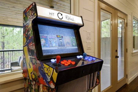 Arcade in the upstairs bunk/game room