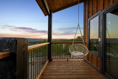 Private balcony off an upstairs master bedroom