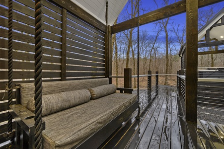 The swing bed is one of our most popular amenities and we know you will love it!