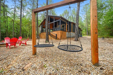 The kids will love the disk swings