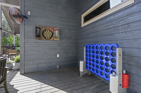Enjoy a fun game of darts or giant Connect4