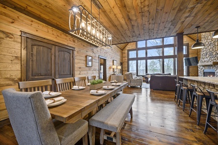 Dining table comfortably seats 10 guests