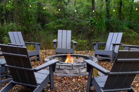 Enjoy roasting marshmallows over the fire pit
