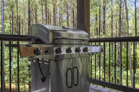 Gas grill on back patio