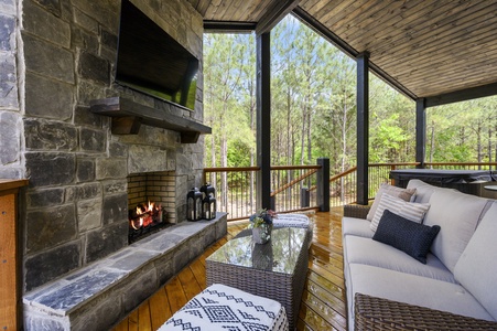 Enjoy beautiful wooded views from the patio