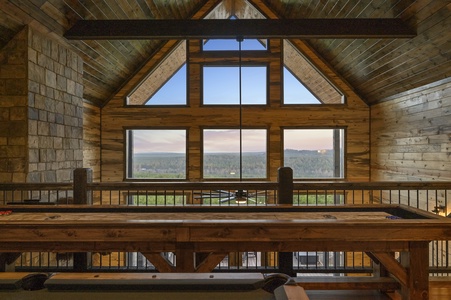 Enjoy mountain views while playing shuffleboard