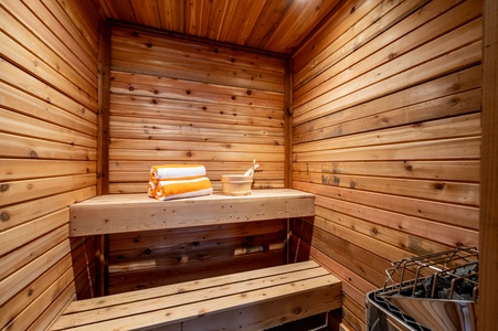 Sweat out those toxins in the full-size steam sauna