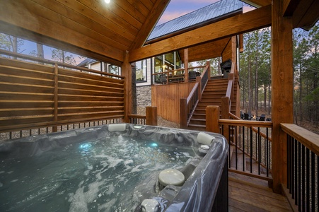 Enjoy a relaxing soak in the hot tub...